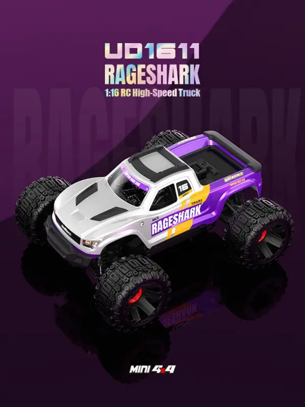 UDI Rageshark MT 1:16 Brushed RTR - Purple &mdash; image 8 of 20