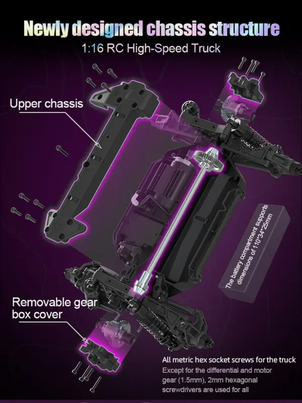 UDI Rageshark MT 1:16 Brushed RTR - Purple &mdash; image 20 of 20