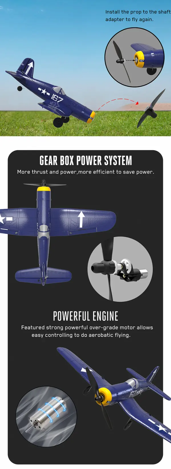Volantex Sonik Corsair F4U - RTF With Gyro — image 2 of 19