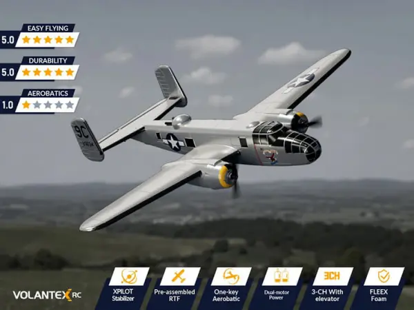 Volantex B25 Mitchell 400mm Twin Motor With Gyro RTF — image 5 of 15