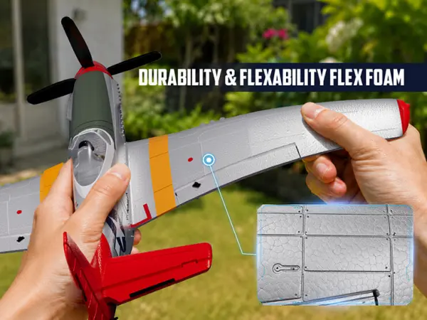 Volantex P-51D Mustang 500mm RTF with Gyro - Red — image 6 of 20