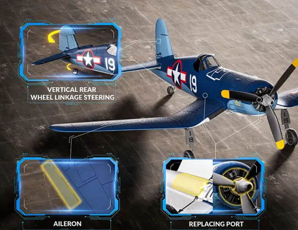 Volantex F4U Corsair Brushless With Gyro RTF - Blue &mdash; image 2 of 10