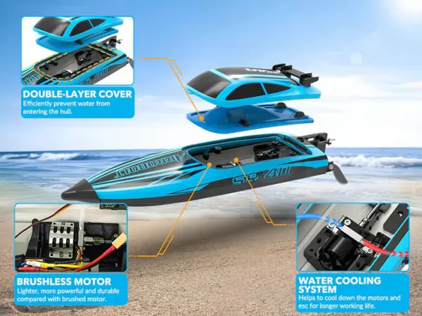 Volantex Arrobolt SR40 40mm Brushless Boat ARTR - Blue — image 3 of 14