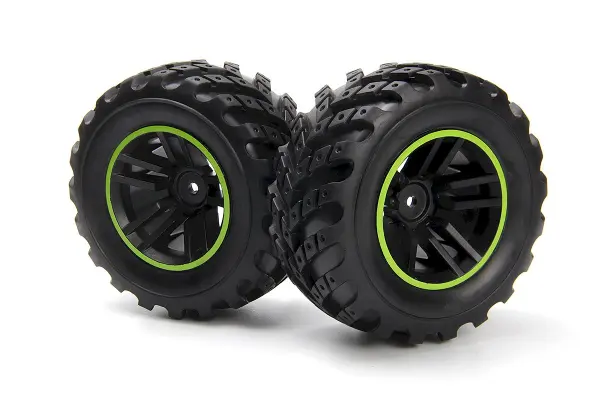 Spryte Wheels/Tires Assembled (Black/Green)