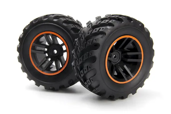 Spryte Wheels/Tires Assembled (Black/Orange) &mdash; image 2 of 2
