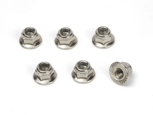 M4 Flanged Lock Nuts (6pcs) — image 2 of 2