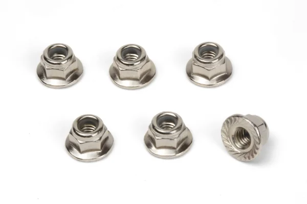 M4 Flanged Lock Nuts (6pcs) — image 1 of 2