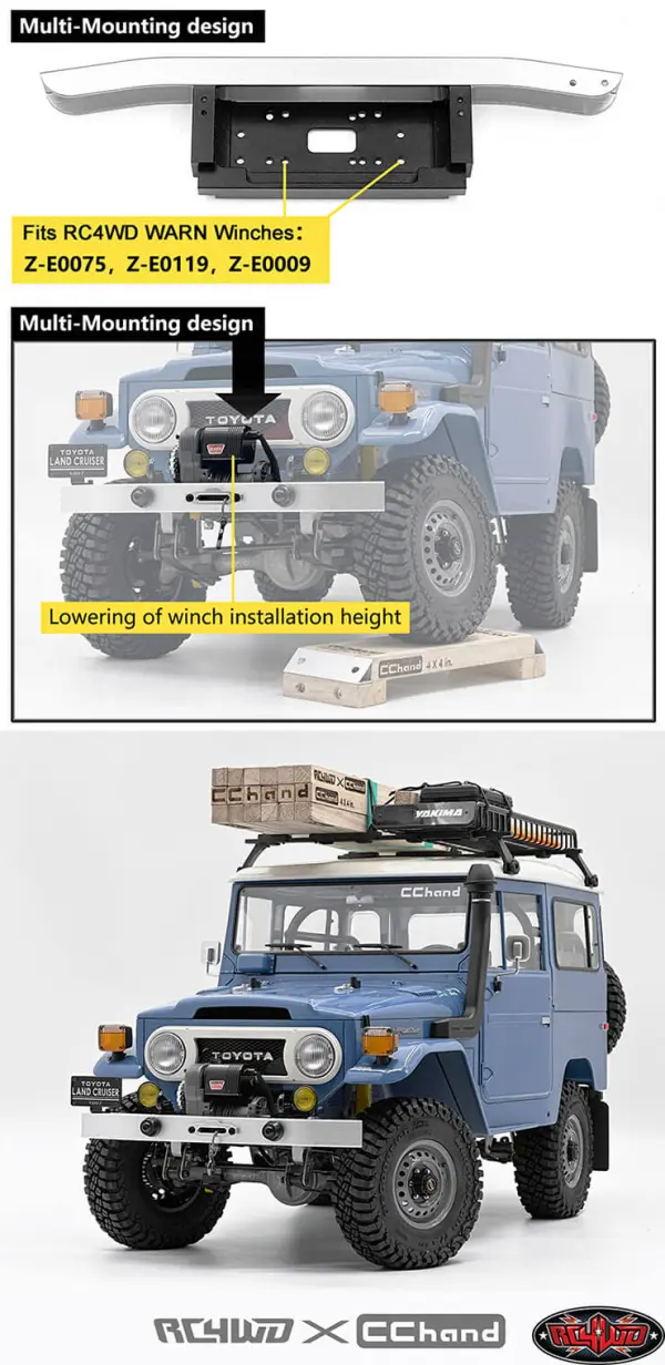 RC4WD Classic Front Bumper With Lowered Winch Mount Cruiser Si — image 5 of 5