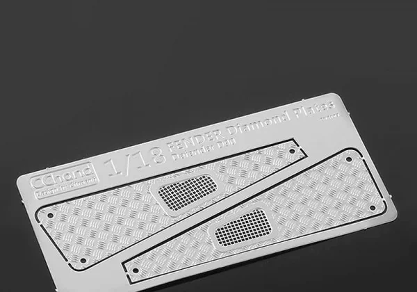 Metal Front Side Hood Diamond Plates for 1:18 Gelande D90 RC4WD