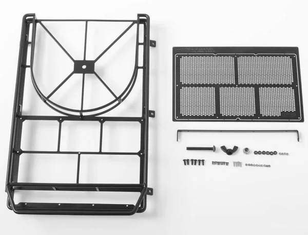 RC4WD Krabs Roof Rack W/Spare Tire Mount For Axial SCX10 II Xj (Black)