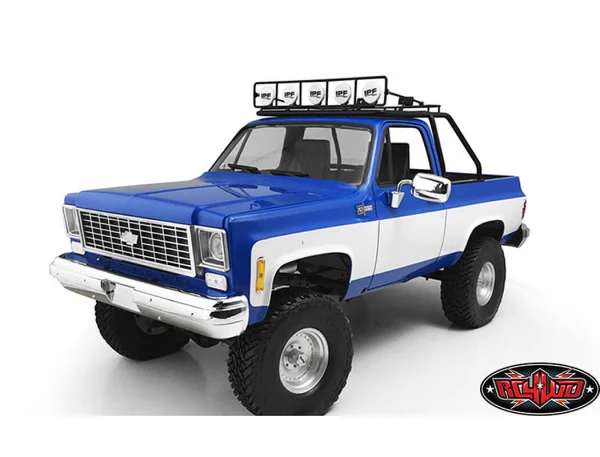 RC4WD Roof Rack - Rollbar - Light Bar Combo For RC4WD Chevy Blazer Body (Black)