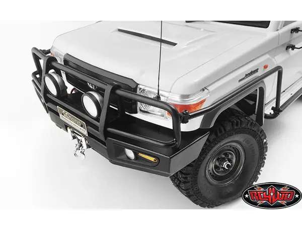 RC4WD Trifecta Front Bumper - Sliders + Side Bars For Land Cruiser LC70 Body (Black) &mdash; image 8 of 13