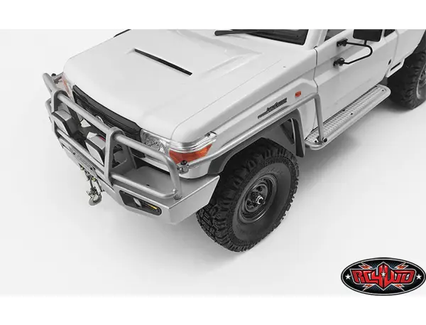 RC4WD Trifecta Front Bumper - Sliders + Side Bars For Land Cruiser LC70 Body (Silver) &mdash; image 7 of 9