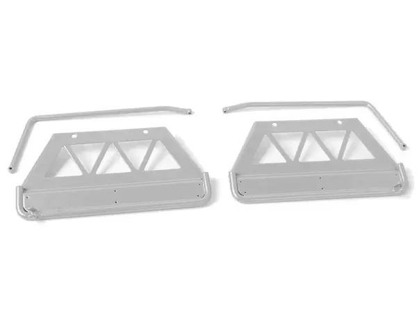 RC4WD Trifecta Front Bumper - Sliders + Side Bars For Land Cruiser LC70 Body (Silver) — image 2 of 10