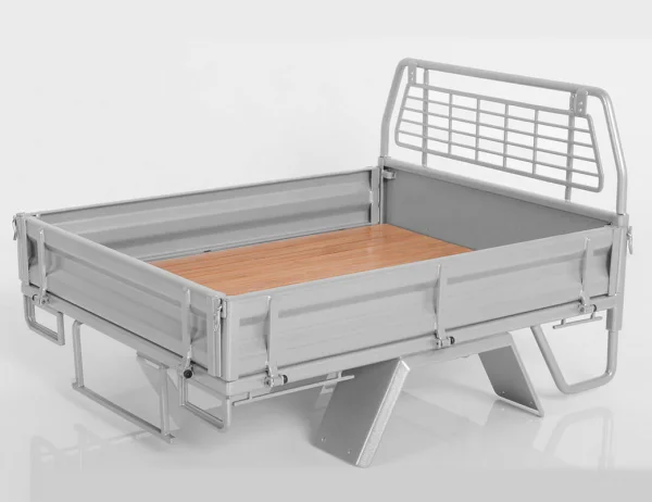 RC4WD Kober Rear Bed W/Tire Holder + Mud Flaps For RC4WD Tf2 Lwb Toyota Lc70 (Silver) — image 8 of 13