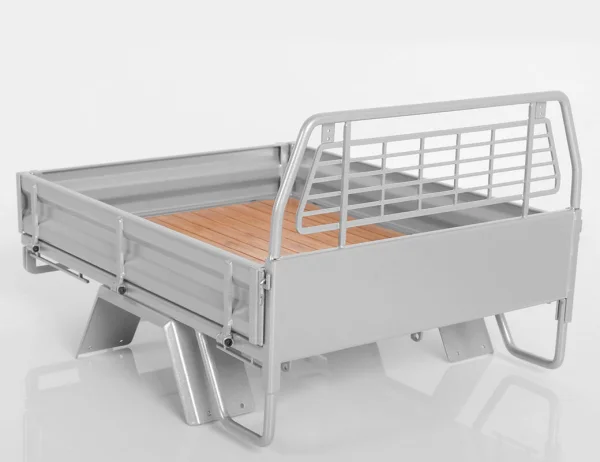 RC4WD Kober Rear Bed W/Tire Holder + Mud Flaps For RC4WD Tf2 Lwb Toyota Lc70 (Silver) — image 9 of 13