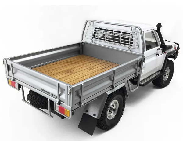 RC4WD Kober Rear Bed W/Tire Holder + Mud Flaps For RC4WD Tf2 Lwb Toyota Lc70 (Silver) — image 12 of 13
