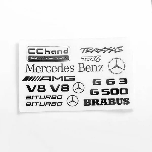 Steel Logo Decal Sheet for Traxxas TRX-4 Mercedes-Benz G-500 RC4WD — image 1 of 3