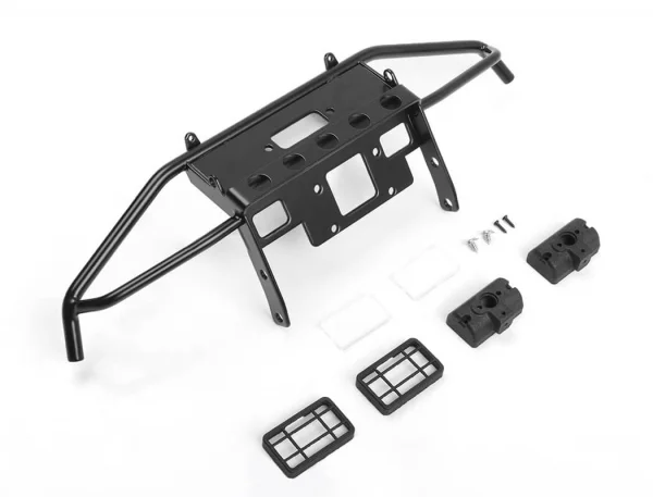RC4WD Guardian Steel Front Winch Bumper W/Lights For Axial 1:10 SCX10 II Umg10 (Black) &mdash; image 4 of 11