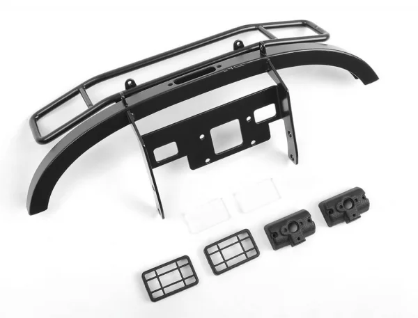 RC4WD Ranch Steel Front Winch Bumper W/ Lights For Axial 1:10 SCX10 II Umg10 (Black) — image 2 of 9