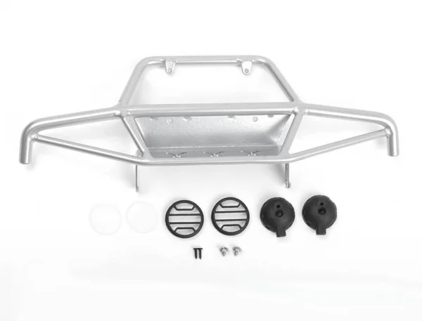 RC4WD Tri-X Steel Stinger Front Bumper W/ Lights For Vanquish Vs4-10 Origin Body (Silver) — image 7 of 9