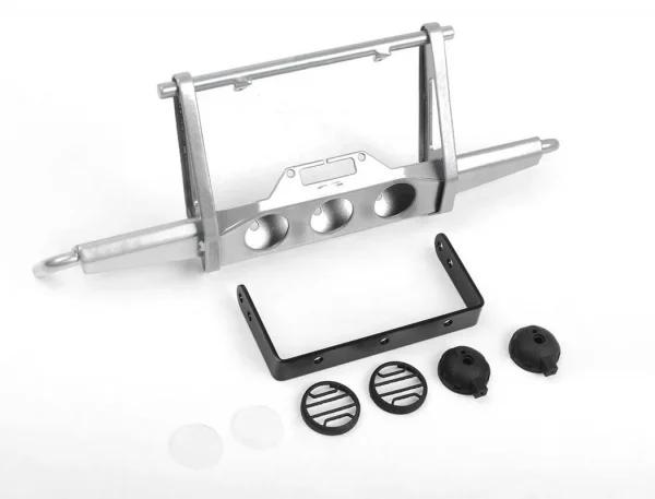 RC4WD Shirya Front Winch Bumper W/ Lights For Vanquish Vs4-10 Origin Body (Silver) — image 2 of 8