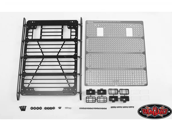 RC4WD Command Roof Rack W/Diamond Plate + 4X Square Lights Traxxas TRX-4 Mercedes-Benz G-500 (A)