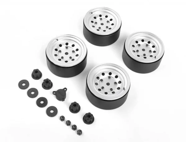 RC4WD Burato 2.2 Beadlock Wheels W/ Center Caps (Silver)