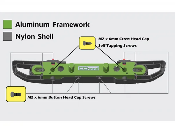 RC4WD Oem Wide Front Winch Bumper With Steering Guard For Axial &mdash; image 2 of 14