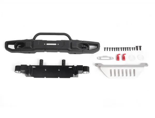 OEM Wide Front Winch Bumper W/ Steering Guard for Axial 1:10 SCX10 III Jeep JLU Wrangler (B) RC4WD
