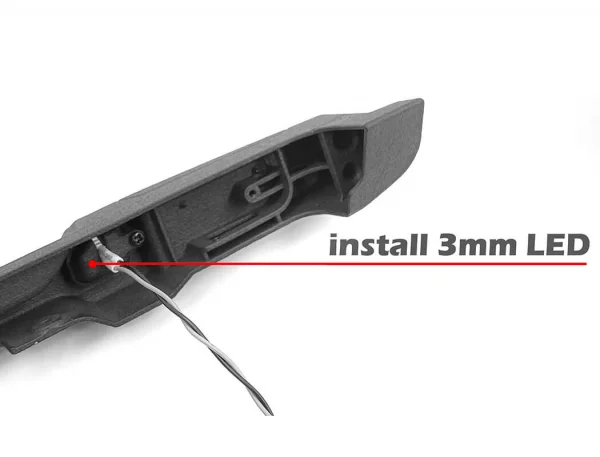 OEM Rear Bumper w/ Tow Hook for Axial 1:10 SCX10 III Jeep JLU Wrangler RC4WD