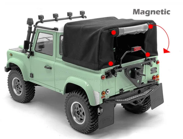 Steel Tube Bed Cage w/ Soft Top for RC4WD Gelande II 2015 Land Rover Defender D90 (Pick-Up) (Black) RC4WD — image 8 of 9