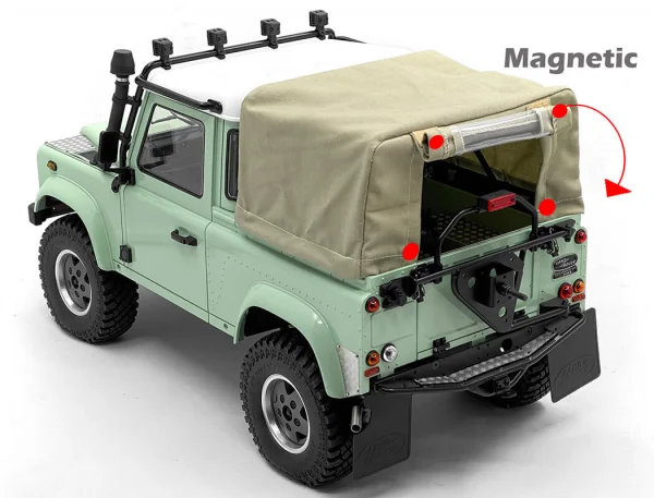 Steel Tube Bed Cage w/ Soft Top for RC4WD Gelande II 2015 Land Rover Defender D90 (Pick-Up) (Tan) RC4WD — image 2 of 10