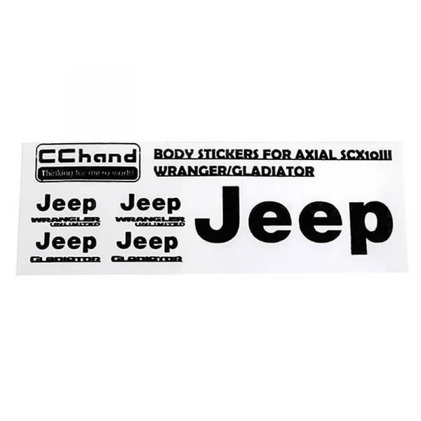 Metal Logo Decal Sheet for Axial 1:10 SCX10 III Jeep (Gladiator/Wrangler) (Black) RC4WD
