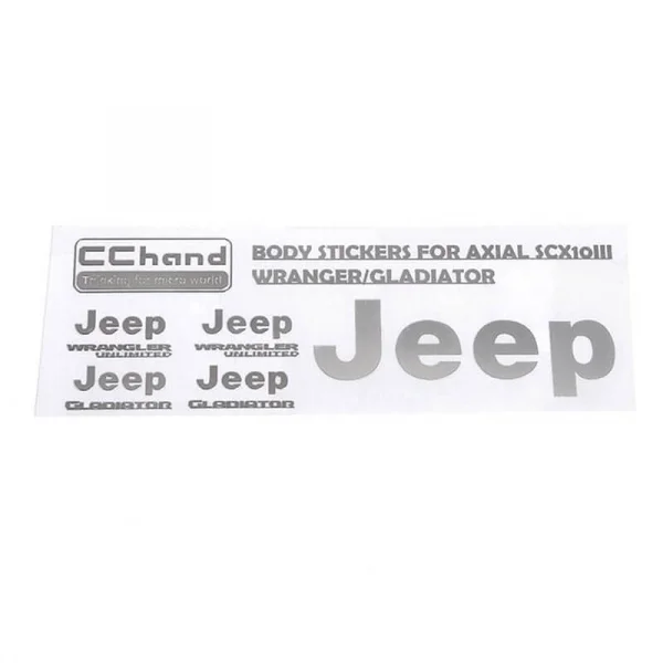 Metal Logo Decal Sheet for Axial 1:10 SCX10 III Jeep (Gladiator/Wrangler) (Silver) RC4WD