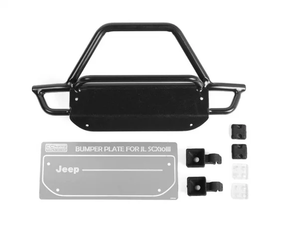 KS Steel Front Bumper w/ Lights for Axial 1:10 SCX10 III Jeep JLU Wrangler RC4WD