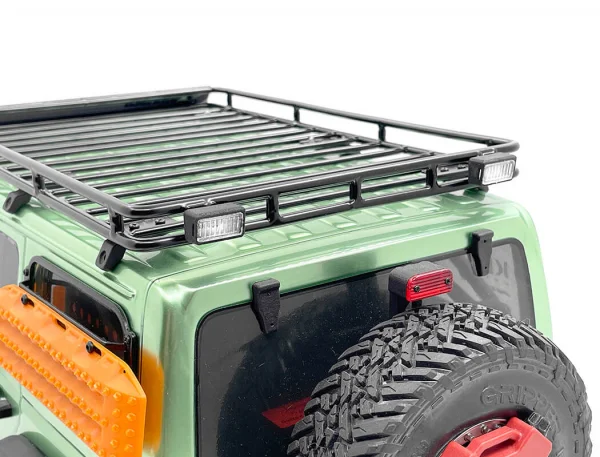 Steel Tube Roof Rack W/ Rear Utility Lights for Axial 1:10 SCX10 III Jeep JLU Wrangler RC4WD — image 12 of 12