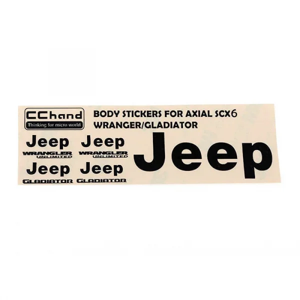 Metal Logo Decal Sheet for Axial 1/6 SCX6 Jeep Wrangler (Black) RC4WD