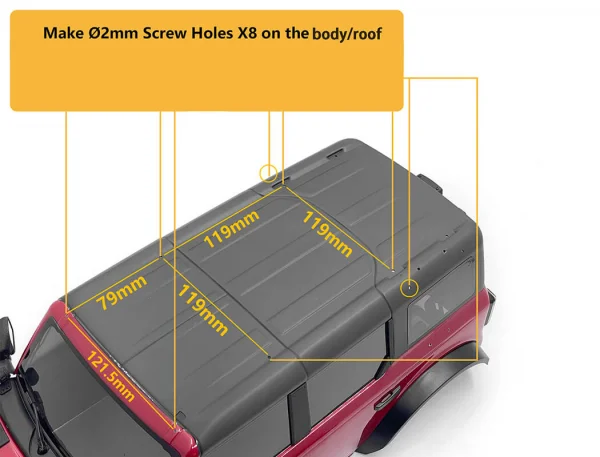 Roof Rails and Metal Roof Rack for Traxxas TRX-4 2021 Bronco (Style A) RC4WD — image 4 of 12