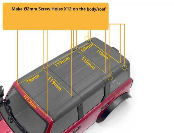 Roof Rails and Metal Roof Rack for Traxxas TRX-4 2021 Bronco (Style B) RC4WD — image 4 of 13
