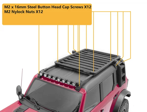 Roof Rails and Metal Roof Rack for Traxxas TRX-4 2021 Bronco (Style B) RC4WD — image 3 of 13