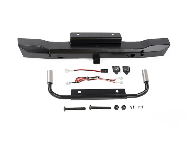 Eon Metal Rear hitch Bumper w/LED and Dual Exhaust for Axial SCX6 JEEP Wrangler JLU RC4WD