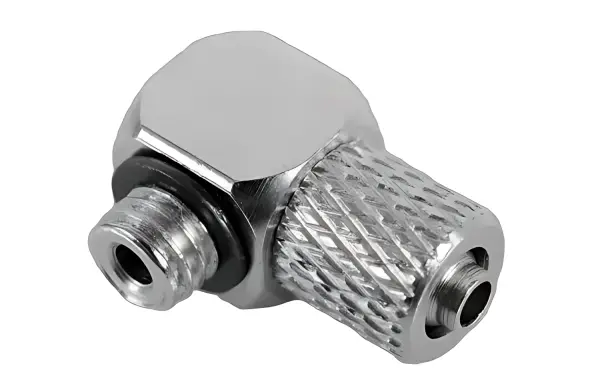 RC4WD Hydraulic Connector M5 x 4mm Tube (90deg) — image 1 of 6