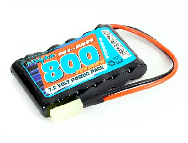 Voltz 7.2V 800mah Flat AA Battery Pack - Mini Tamiya Plug (Replaces Hobby Engine HE00011)