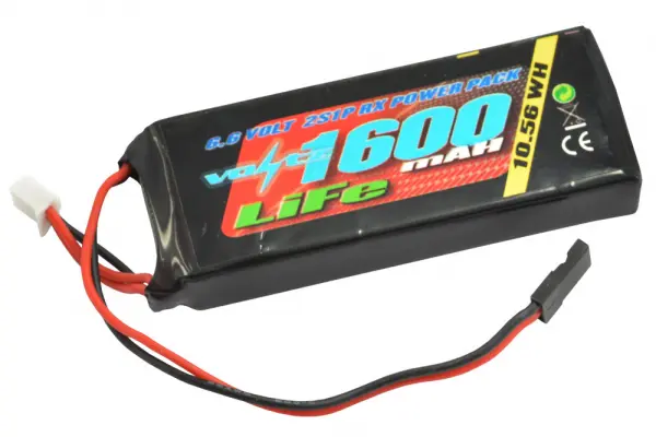 Voltz 1600mAh 2S 6.6V Rx Life Straight Battery Pack &mdash; image 3 of 3