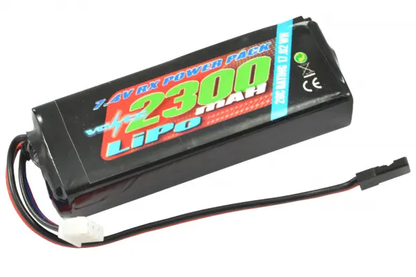 Voltz 2300mAh 2S 7.4V Receiver LiPo - Straight &mdash; image 4 of 4
