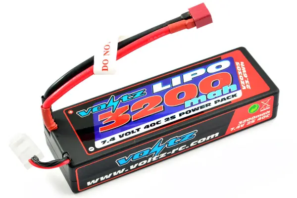 Voltz 3200mAh Hard Case 7.4V 2S 40C LiPo - Deans — image 2 of 2