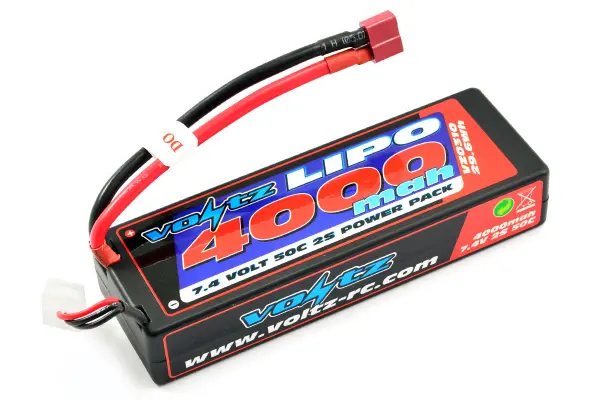 Voltz 4000mAh Hard Case LiPo - 7.4v 2S 50C - Deans — image 2 of 2