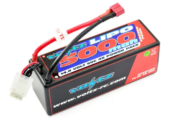 Voltz 5000mAh Hard Case 14.8v 4S 50C LiPo - Deans — image 2 of 2