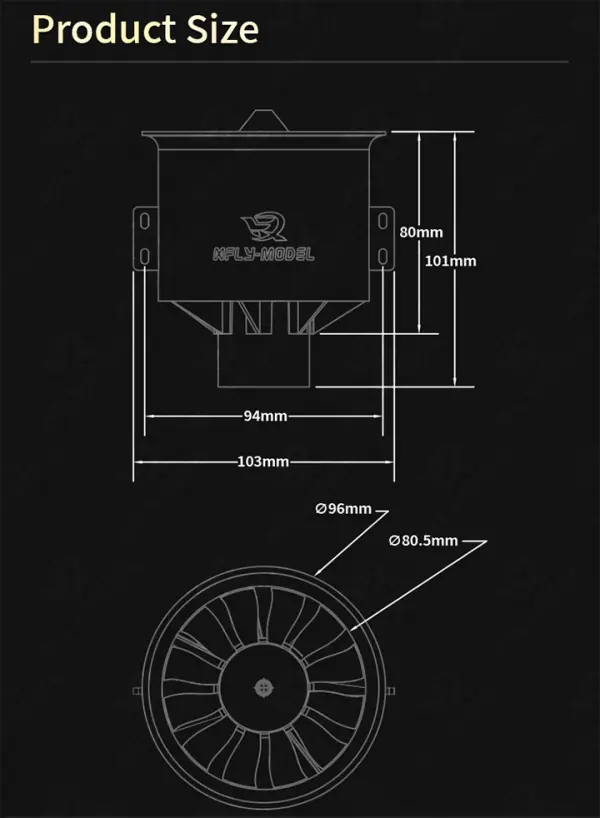 XFly 80mm Ducted Fan With 3280-Kv2200 Motor (6S Version) — image 13 of 13